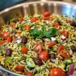 Greek Pesto Orzo Salad